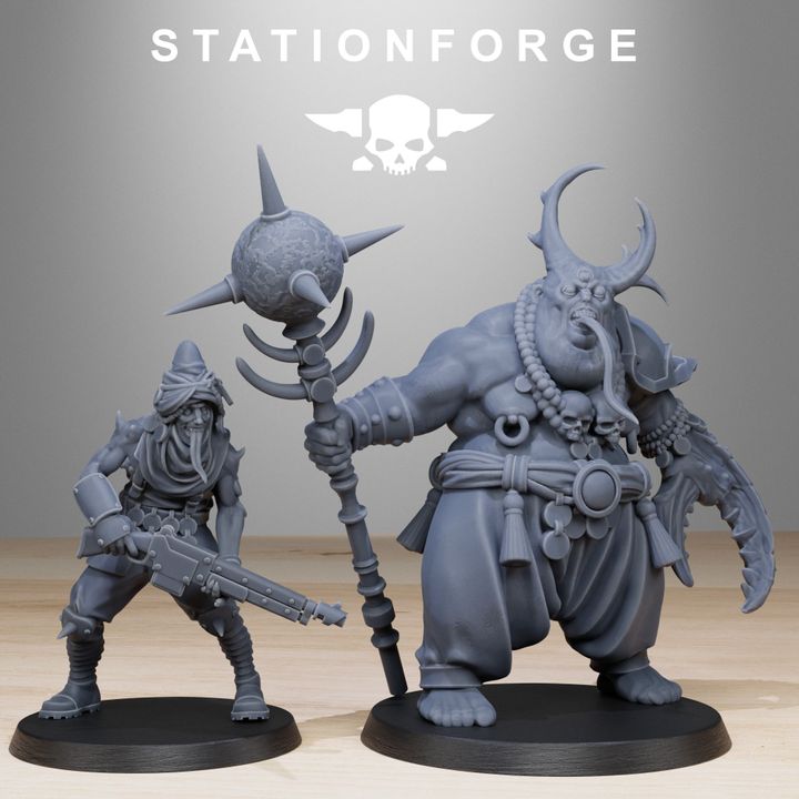 Dark Space Knights Guard Lechers (12 Units), proxy miniature, squad, 28mm heroic scale unpainted resin, view 2