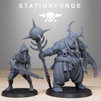 Dark Space Knights Guard Lechers (12 Units), proxy miniature, squad, 28mm heroic scale unpainted resin, view 2