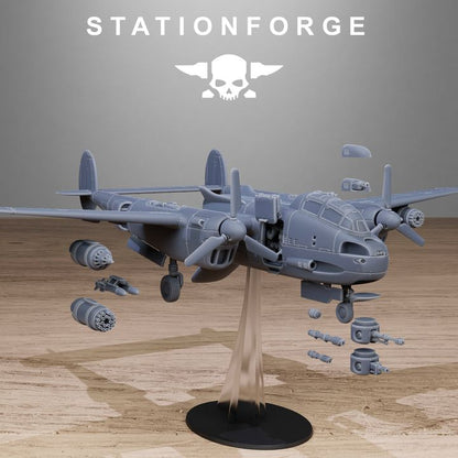 Grim Guard Vulture Plane, Imperial Army proxy miniature, infantry, 28mm heroic scale unpainted resin, view 2