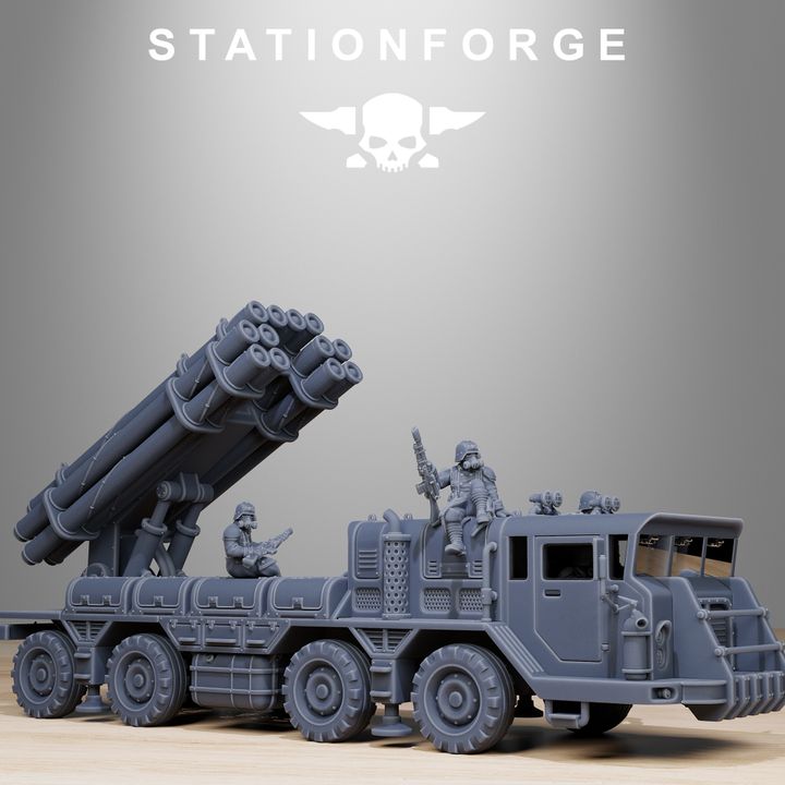 Grim Guard Artillery Vehicle, Imperial Army proxy miniature, 28mm heroic scale unpainted resin, view 3
