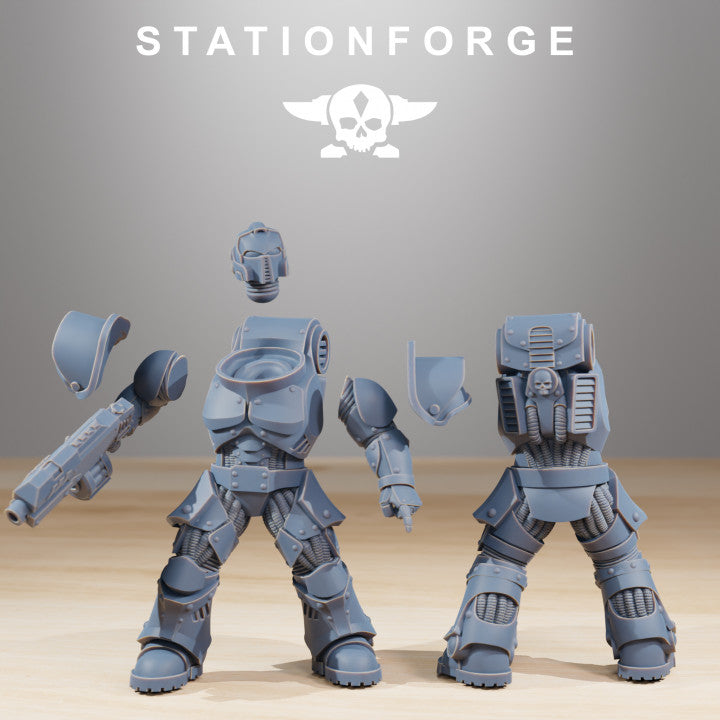 Space Knights Legion Infantry (10 Units), proxy miniature, squad, 28mm heroic scale unpainted resin, view 4