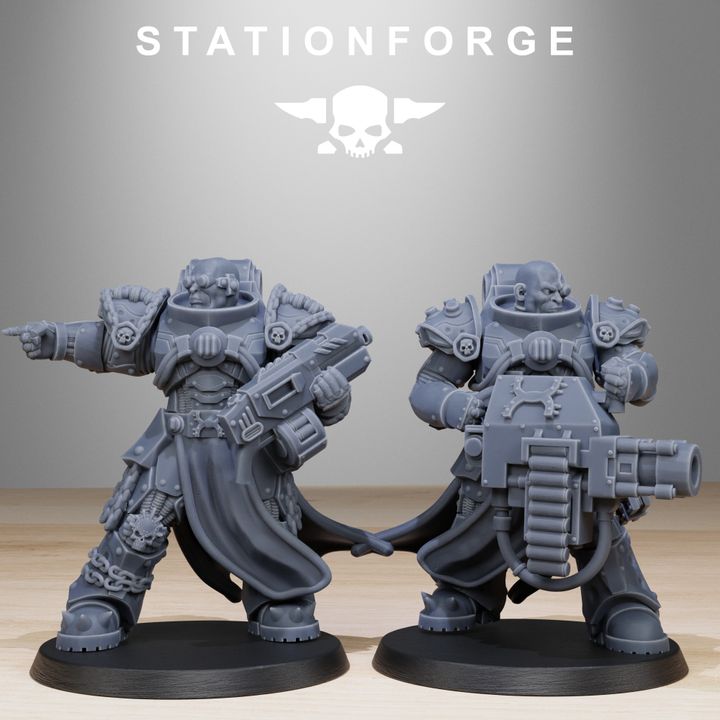 Space Knights Militants (10 Units), proxy miniature, squad, 28mm heroic scale unpainted resin, view 5