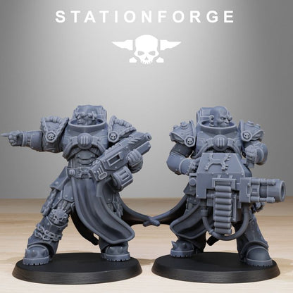 Space Knights Militants (10 Units), proxy miniature, squad, 28mm heroic scale unpainted resin, view 5