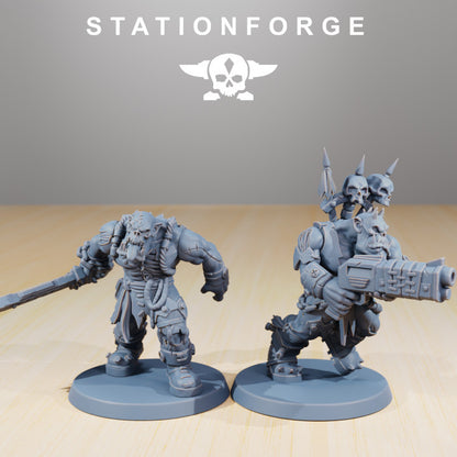 Orks Plague Spreadaz Heads, resin conversion bits, 28mm heroic scale unpainted resin, view 8