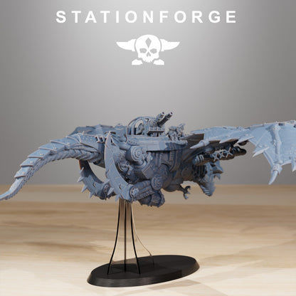 Orks Dragon Bomba, proxy miniature, monster, 28mm heroic scale unpainted resin, view 3