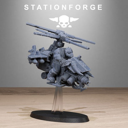 Orks Helicopters, proxy miniature, 28mm heroic scale unpainted resin, view 4