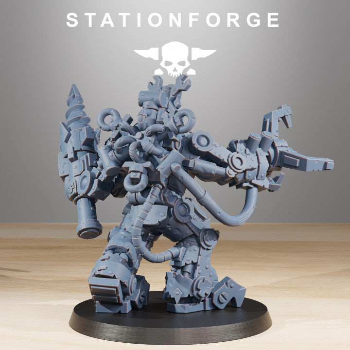 Orks Exo Boss With Claw, proxy miniature, character, 28mm heroic scale unpainted resin, view 3
