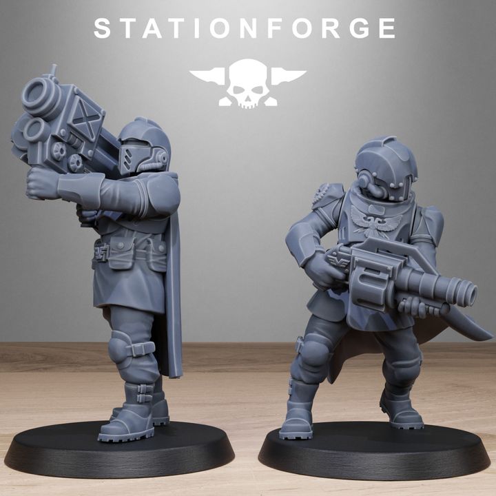 Vaskar Patrol, Imperial Army proxy miniature, 28mm heroic scale unpainted resin, view 2