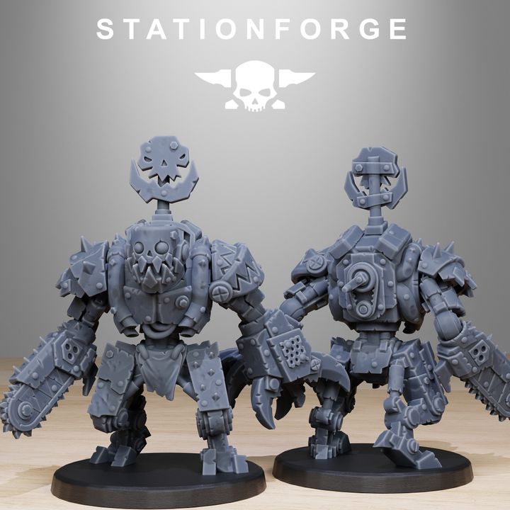 Orks Bots Infantry Modular Kit (10 Units), proxy miniature, squad, 28mm heroic scale unpainted resin, view 3