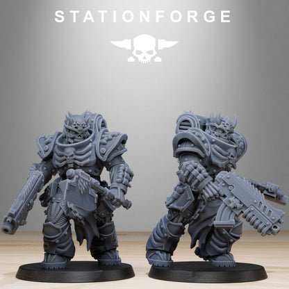Space Knights Dragon Knights (10 Units), proxy miniature, squad, 28mm heroic scale unpainted resin, view 4