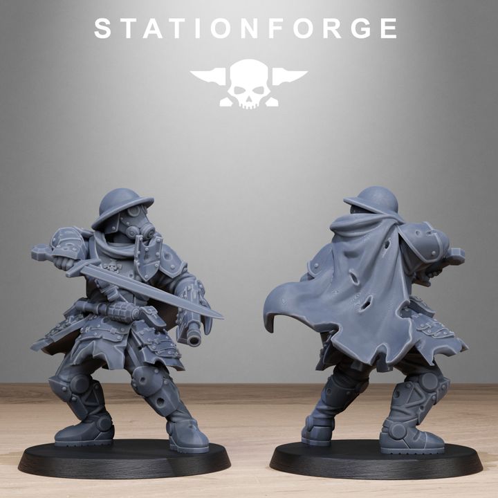 Royal Guard Bloodwardens, Imperial Army proxy miniature, infantry, 28mm heroic scale unpainted resin, view 6