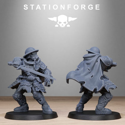 Royal Guard Bloodwardens, Imperial Army proxy miniature, infantry, 28mm heroic scale unpainted resin, view 6