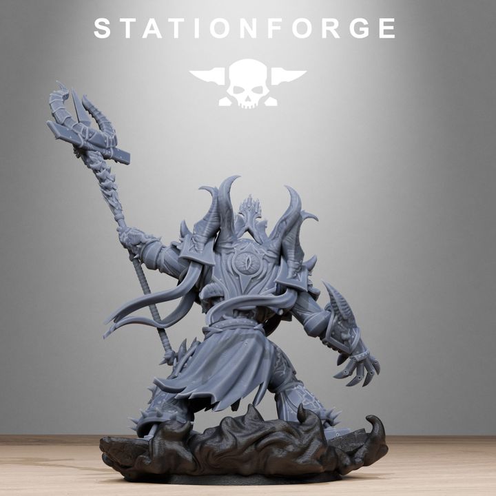 Dark Space Knights Guard King Brute, proxy miniature, character, 28mm heroic scale unpainted resin, view 6
