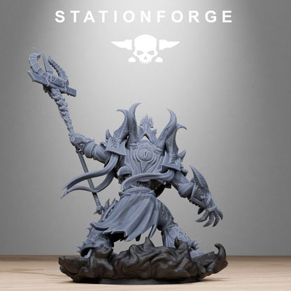 Dark Space Knights Guard King Brute, proxy miniature, character, 28mm heroic scale unpainted resin, view 6