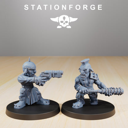 Orks Goblins (10 Units), proxy miniature, squad, 28mm heroic scale unpainted resin, view 4
