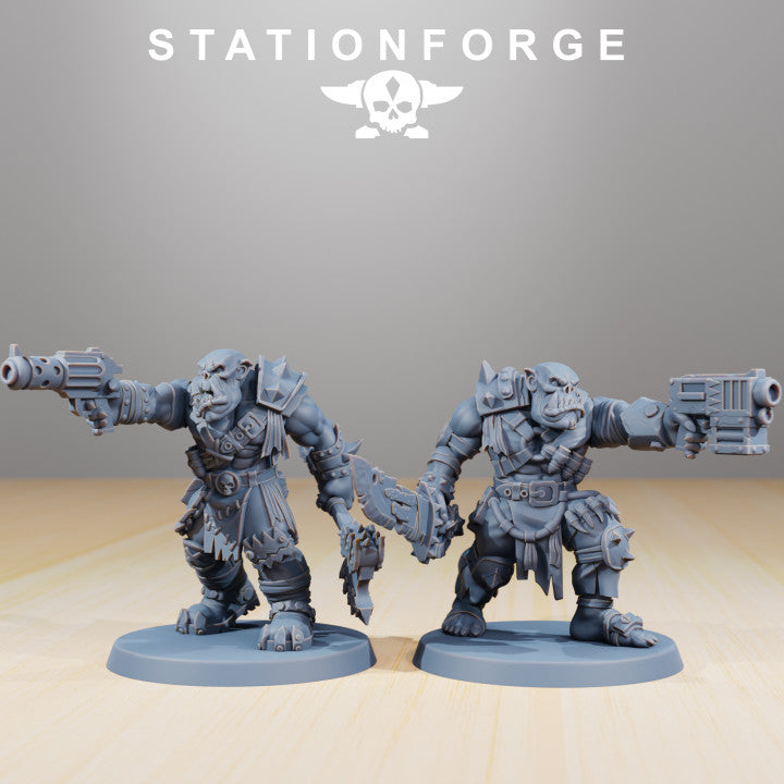 Orks Strappaz, proxy miniature, 28mm heroic scale unpainted resin, view 4