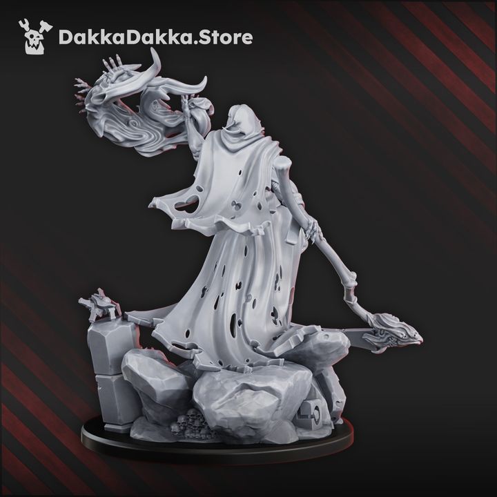 Ghostgod Of The Night Star, Necro proxy miniature, 28mm heroic scale unpainted resin, view 2