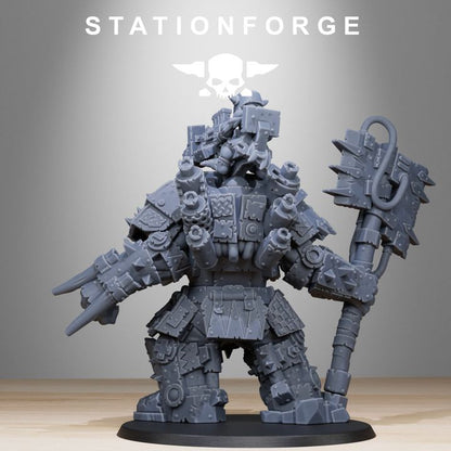 Orks Commander, proxy miniature, character, 28mm heroic scale unpainted resin, view 3