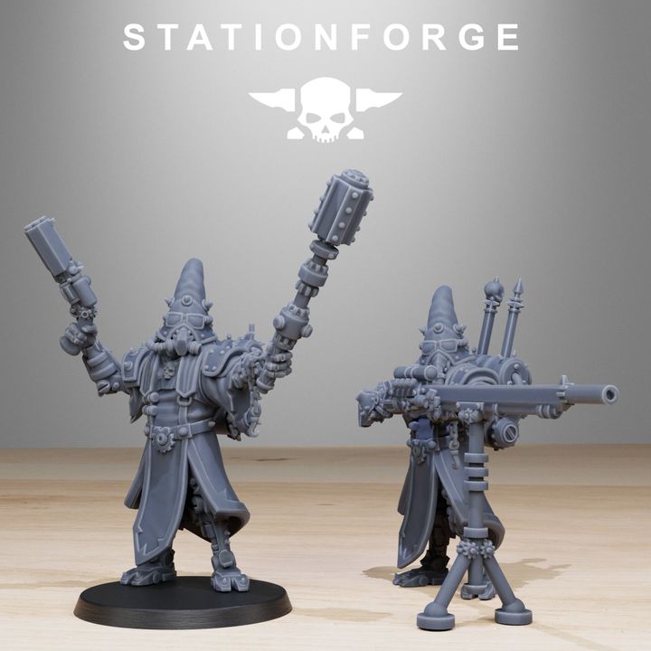 Tech Priests Scavenger Hooded Cultists (10 Units), 28mm heroic scale unpainted resin, view 3