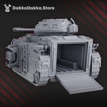 Battle Sisters Apc, proxy miniature, transport, 28mm heroic scale unpainted resin, view 3