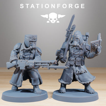 Imperial Army Grim Guard Frostwatch (10 Units), 28mm heroic scale unpainted resin, view 2