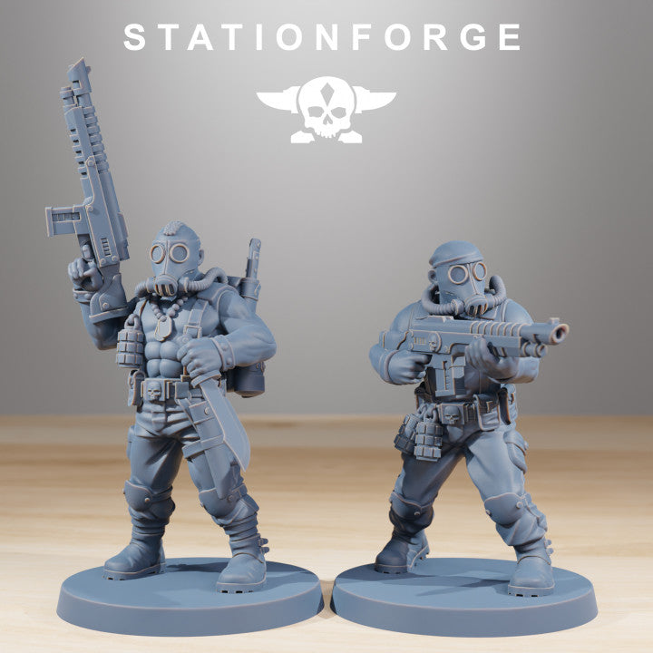 Grim Guard Jungle Fighters, Imperial Army proxy miniature, infantry, 28mm heroic scale unpainted resin, view 7