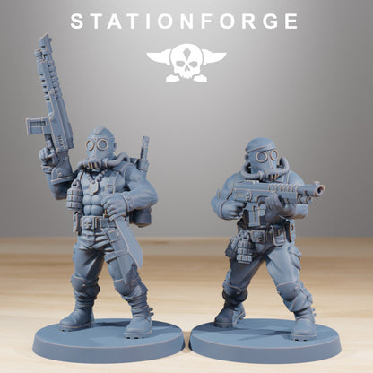 Grim Guard Jungle Fighters, Imperial Army proxy miniature, infantry, 28mm heroic scale unpainted resin, view 7