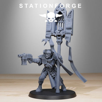 Imperial Army Brotherhood, proxy miniature, 28mm heroic scale unpainted resin, view 3