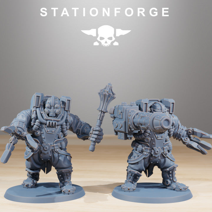Tech Priests Heavy Support, 28mm heroic scale unpainted resin, view 2