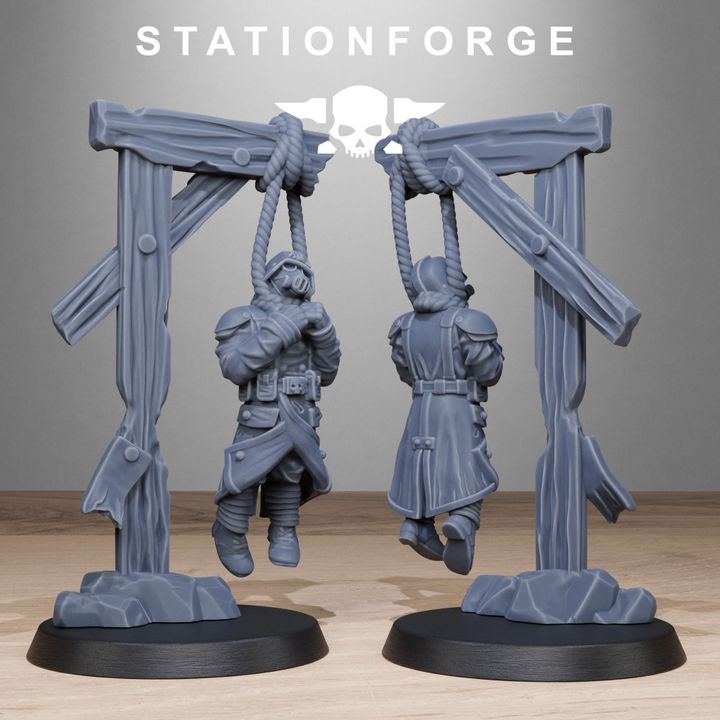 Grim Guard Objective Markers, Imperial Army proxy miniature, infantry, 28mm heroic scale unpainted resin, view 3