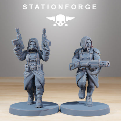 Grim Guard Sisters Of War, Imperial Army proxy miniature, infantry, 28mm heroic scale unpainted resin, view 3