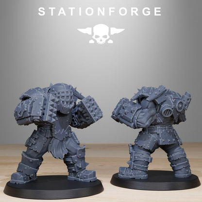 Orks Smashers (8 Units), proxy miniature, squad, 28mm heroic scale unpainted resin, view 3