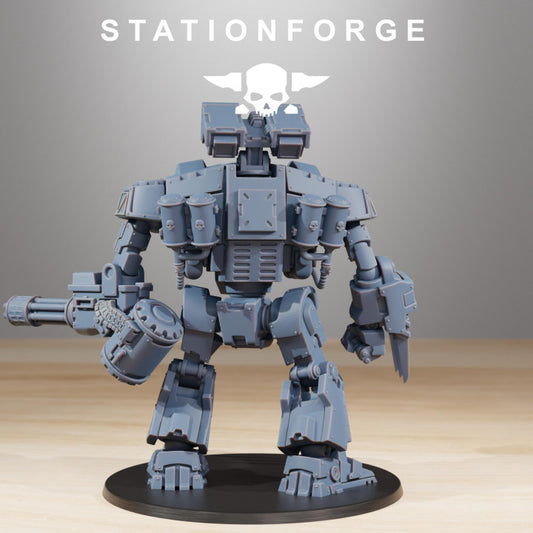 Space Knights Dreadstorm, proxy miniature, walker, 28mm heroic scale unpainted resin, view 2