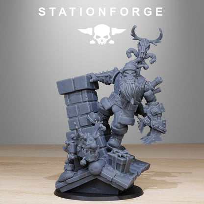 Orks Claus, proxy miniature, 28mm heroic scale unpainted resin, view 2