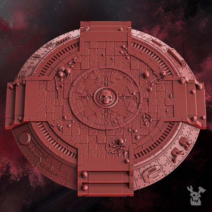 Crimson Knights Bases And Decor Set, resin miniature bases, bits, 28mm heroic scale unpainted resin, view 4