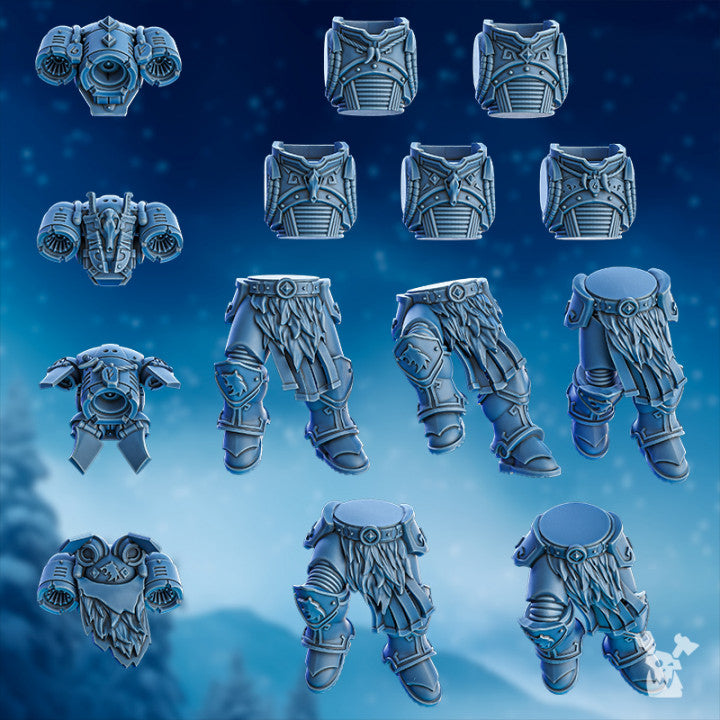 Wolf Knights Tempest Wolves Squad, proxy miniature, 28mm heroic scale unpainted resin, view 8