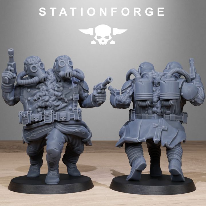 Grim Guard Radioactive Mutants, Imperial Army proxy miniature, infantry, 28mm heroic scale unpainted resin, view 3