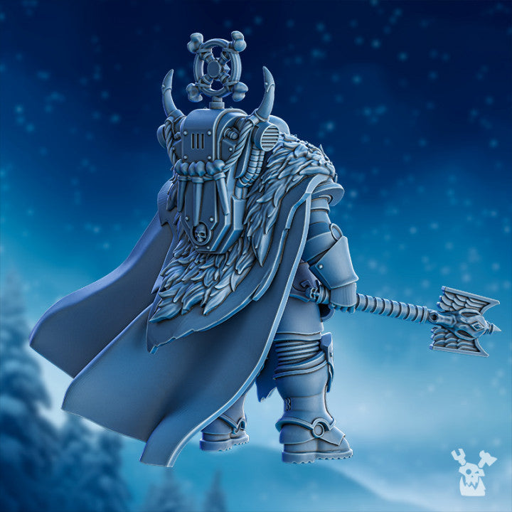 Wolf Knights Ulfrik Thunder Voice, proxy miniature, 28mm heroic scale unpainted resin, view 3