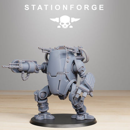 Scavenger Clanker, Tech Priests proxy miniature, 28mm heroic scale unpainted resin, view 6