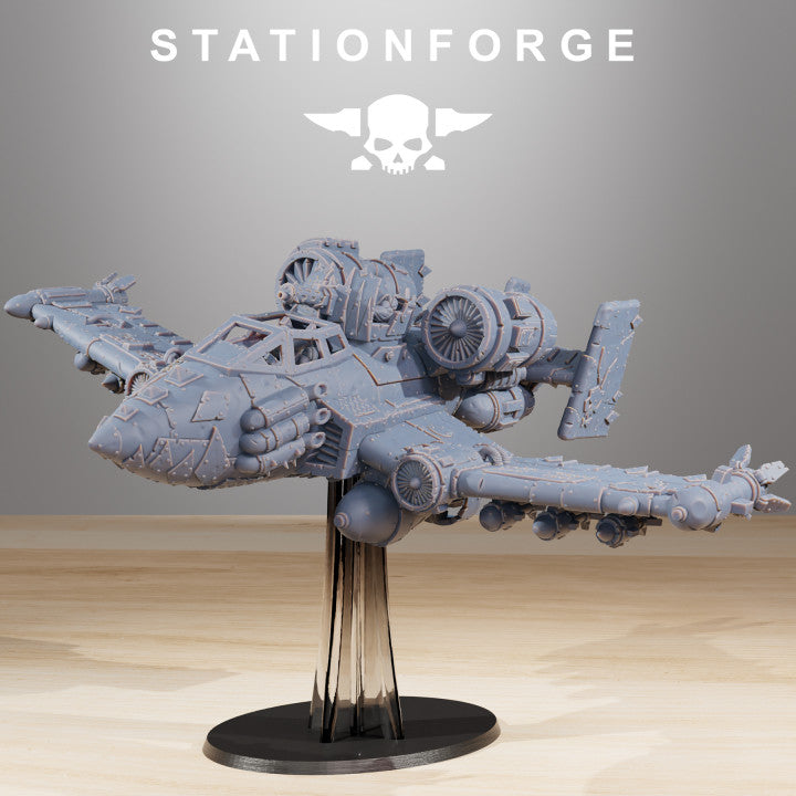 Orks Plane Crazy Banshee Stf-IV, proxy miniature, 28mm heroic scale unpainted resin, view 4