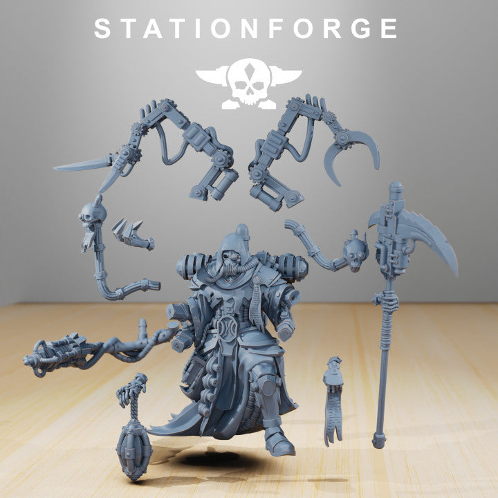 Scavenger Seeker, Tech Priests proxy miniature, 28mm heroic scale unpainted resin, view 3