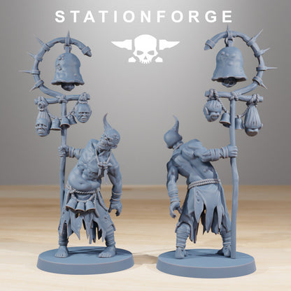 Dark Space Knights Guard Walkers (11 Units), proxy miniature, squad, 28mm heroic scale unpainted resin, view 3