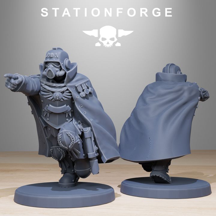Imperial Army Grim Guard Elites (12 Units), 28mm heroic scale unpainted resin, view 3