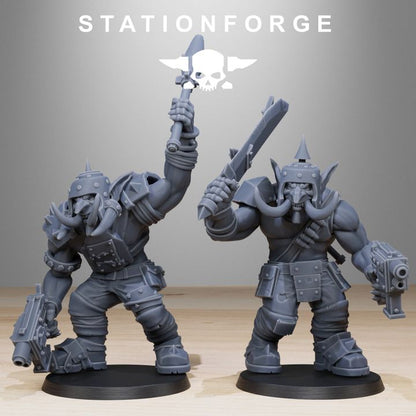 Orks Trolls (10 Units), proxy miniature, squad, 28mm heroic scale unpainted resin, view 3