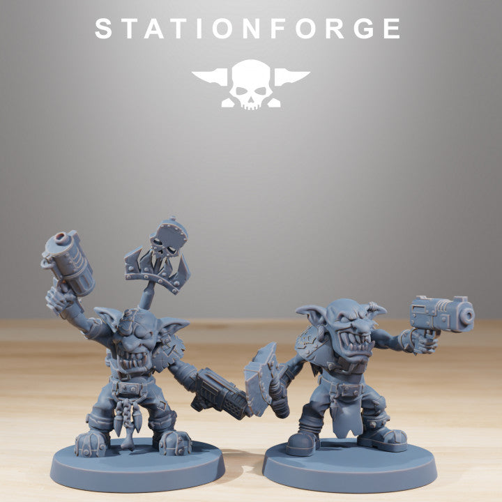 Orks Gobs Berserkers Boss, proxy miniature, character, 28mm heroic scale unpainted resin, view 5