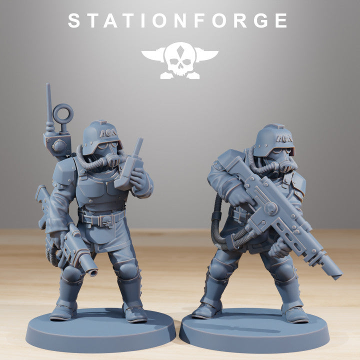 Grim Guard Commandos, Imperial Army proxy miniature, infantry, 28mm heroic scale unpainted resin, view 6