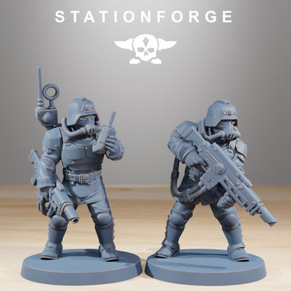 Grim Guard Commandos, Imperial Army proxy miniature, infantry, 28mm heroic scale unpainted resin, view 6
