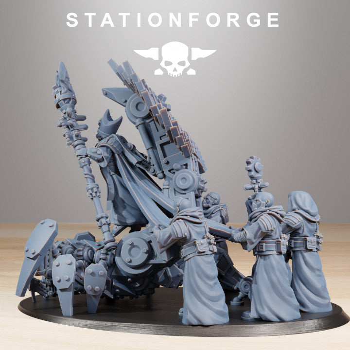 Scavenger Priest, Tech Priests proxy miniature, character, 28mm heroic scale unpainted resin, view 2