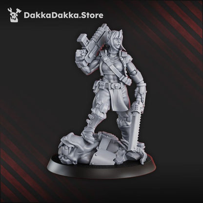 The Ork Slayers Commander, Imperial Army proxy miniature, character, 28mm heroic scale unpainted resin, view 3