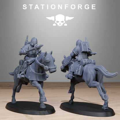 Royal Guard Cavalry, Imperial Army proxy miniature, 28mm heroic scale unpainted resin, view 7